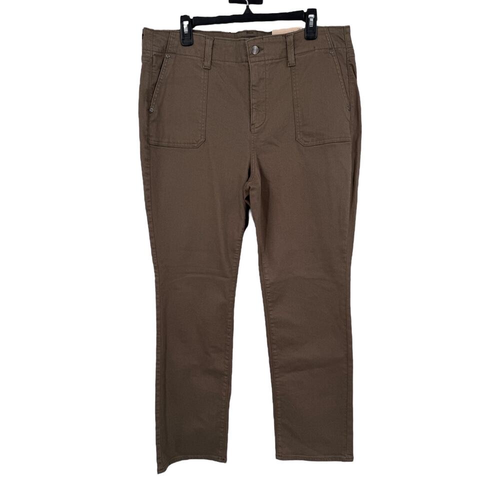 NYDJ pants Marilyn Utility Pockets straight leg olive size 16